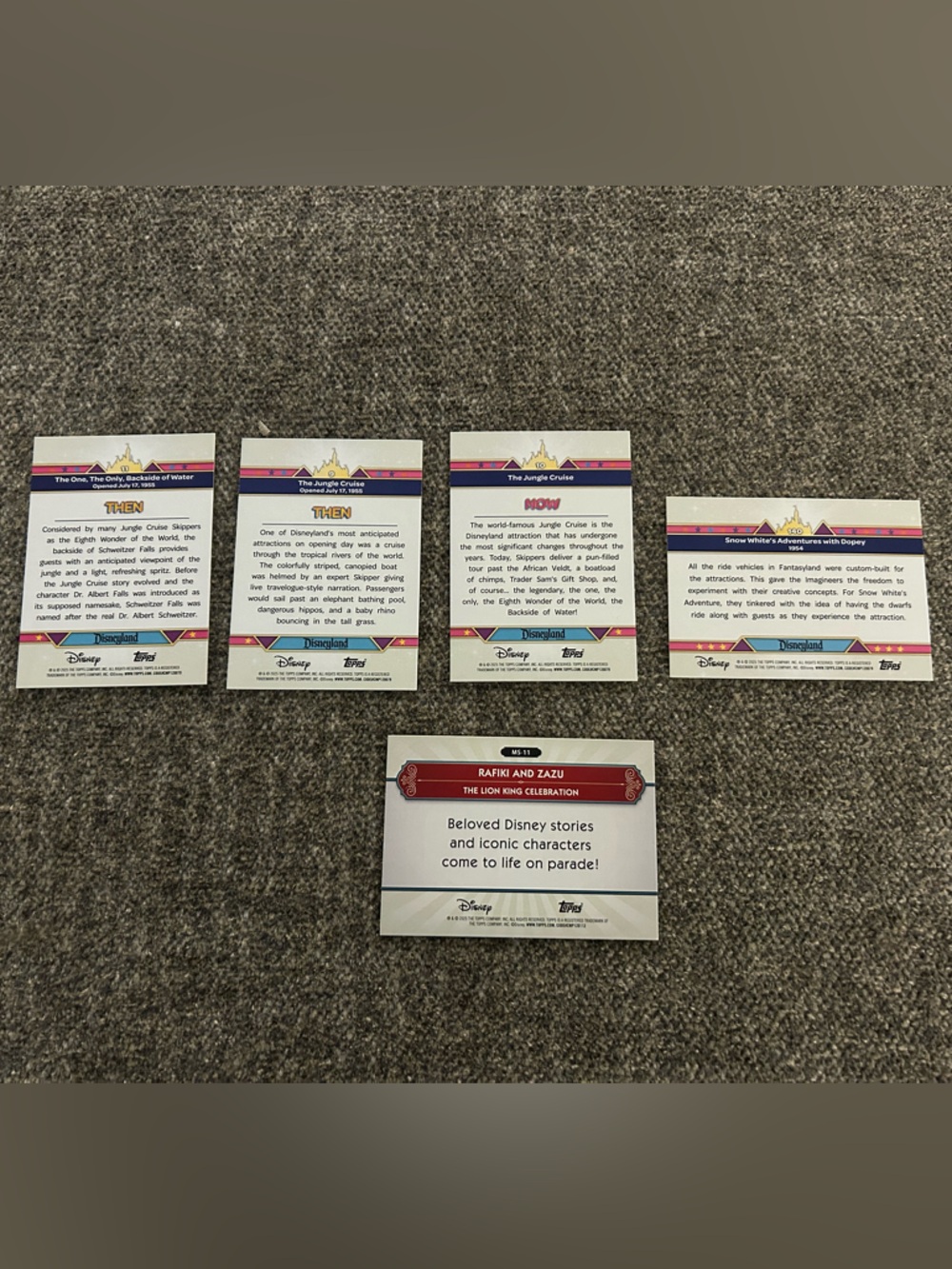 Topps Disneyland 70th anniversary Collectible Trading Cards - 5 Card Set - Picture 2 of 2